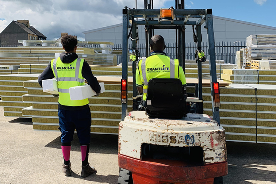 Grantlife Cladding/unloading wall panel stock / Newport/ South Wales